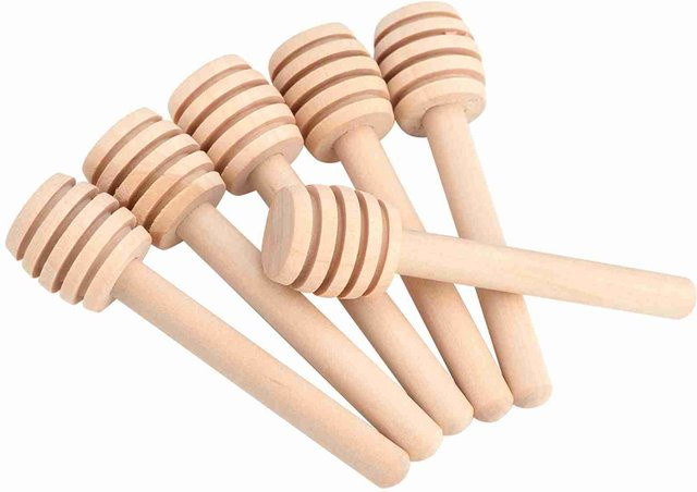 KaiSai Set aus 50 Holz Mini-Löffeln für Honig und Marmelade, beige, Länge: 8 cm - Bild 1
