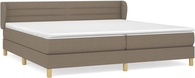 vidaXL Boxspringbett mit Matratze Hybrid-System in Taupe, Weiß und Beige aus Stoff, B/T: 203 x 203 cm, Höhe: 78 cm - Bild 1