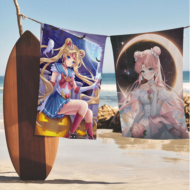 S-Sailor M-moons Mikrofaser-Handtuch in Multicolour, saugfähiges und schnell trocknendes Strandtuch für Yoga und Schwimmen - Bild 1