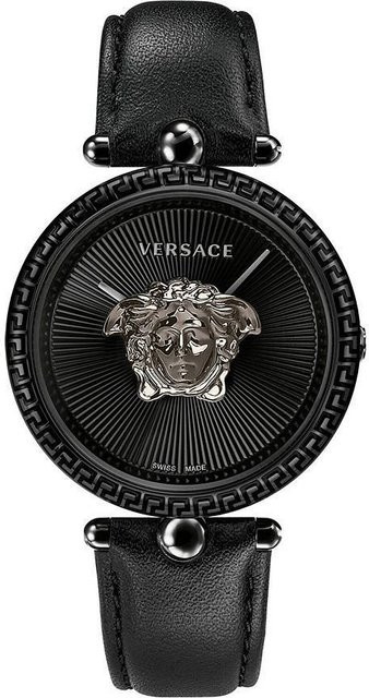 Versace Damenuhr, Analoguhr, Quarz, Edelstahl, 39 mm, Schwarz, 5 ATM - Bild 1