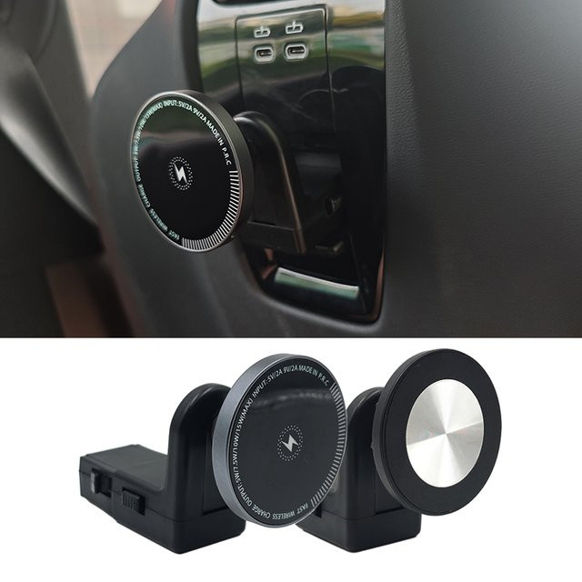 AOSRRUN Magnetische Smartphone-Halterung mit 15W Drahtlosem Ladegerät für BMW 5 7 Serie I5 I7 IX X5 X6 X7, Schwarz - Bild 1