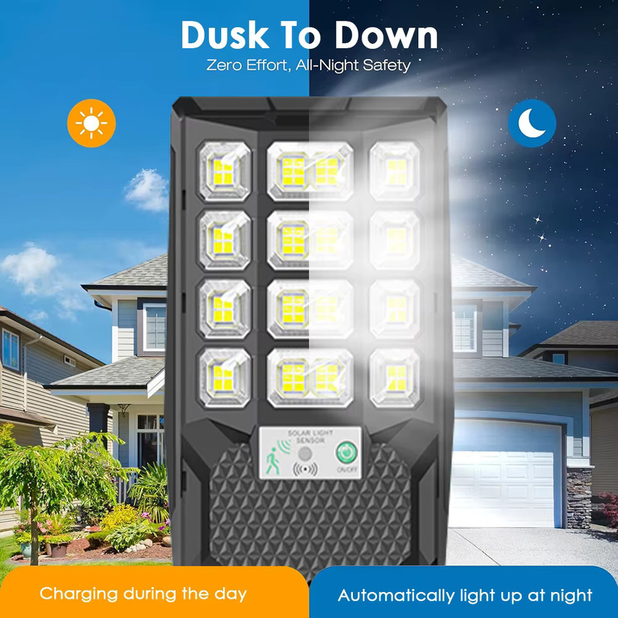 UMEXUS LED-Solarlampe für den Außenbereich mit Bewegungsmelder und Dämmerungssensor, weiß-schwarze Wandleuchte für Garten und Hof - Bild 3