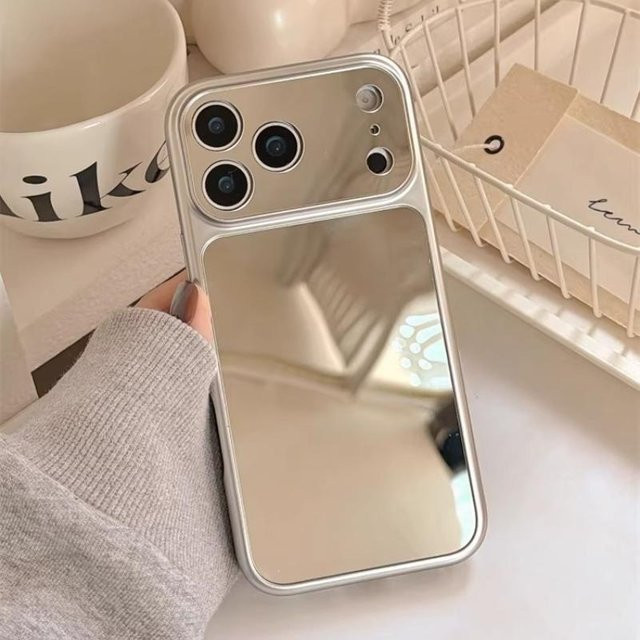 YULIN Spiegelbeschichtete iPhone Hülle in Silber, Stoßfeste Schutzhülle für iPhone 17 16 15 14 13 12 11 Pro Max XS XR - Bild 1