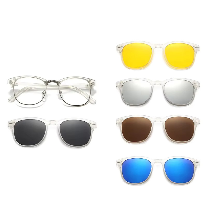 NINJONA Sonnenbrille, Clip-Magnet, Vollrand, transparent, Unisex, Kunststoff - Bild 1