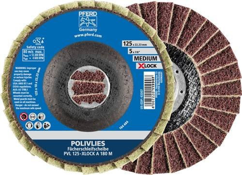 PFERD Polivlies-Fächerscheibe PVL Korund für Feinschliff, Durchmesser: 125 mm, Farbe: Rot/Mehrfarbig - Bild 1
