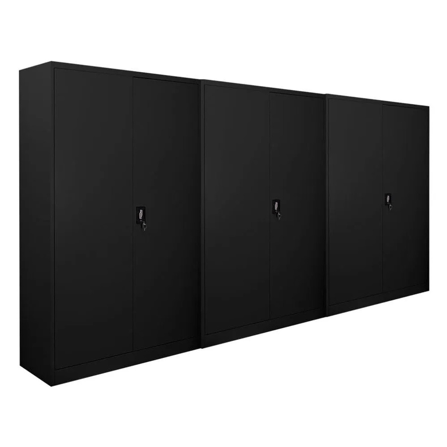 PROREGAL ELEPHANT Flügeltürenschrank aus Stahl in Schwarz, 2 Türen abschließbar, 4 Ebenen, Höhe: 180 cm, Breite: 120 cm, Tiefe: 40 cm - Bild 2