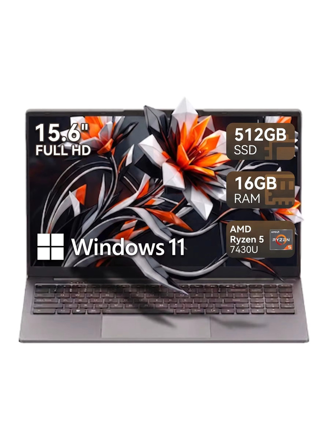 Firebat AS1 Laptop mit AMD Ryzen 5 7430U, 16 GB DDR4, 512 GB SSD, 15,6 Zoll IPS Display, Windows 11, USB-C und Wi-Fi 6 - Bild 4