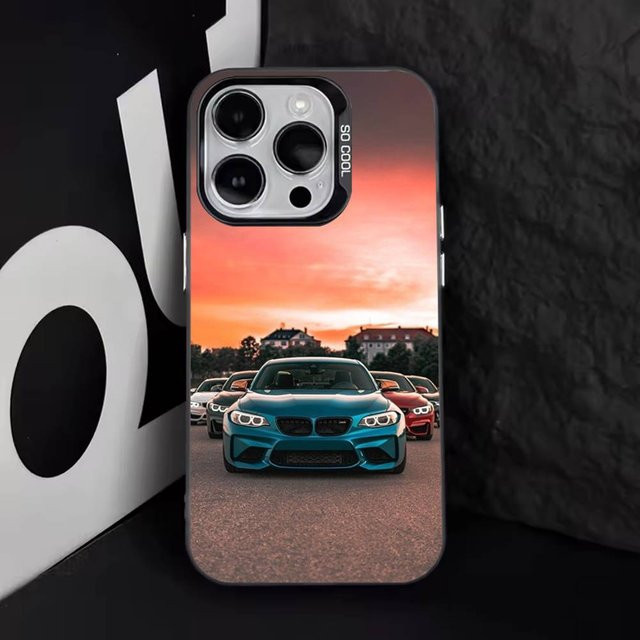 B-BMW Handyhülle für Apple iPhone in Schwarz Weiß Matt mit Anti-Fall Schutz - Bild 1