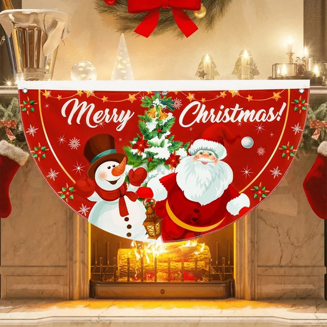 VIKAMA Weihnachtsflagge mit Schneemann-Motiv in Rot für Garten, Balkon und Treppe - Bild 1
