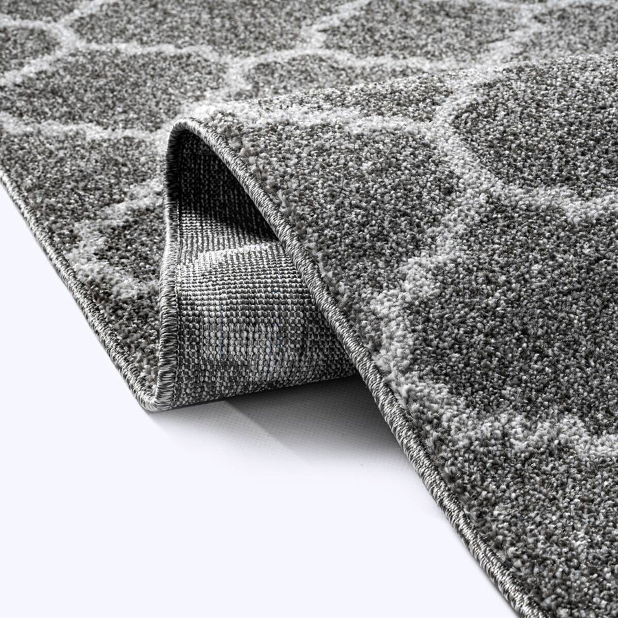 Sanat Teppich Anthrazit mit geometrischem Boho-Design, pflegeleicht und fußbodenheizungstauglich, Breite: 200 cm, Tiefe: 80 cm - Bild 3