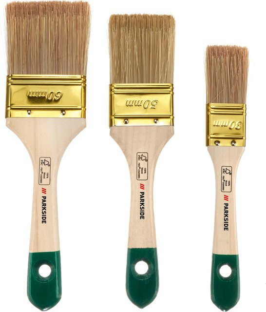 Parkside Pinsel-Set für Lasur, 3-teilig, Synthetikborsten, Mehrfarbig - Bild 1