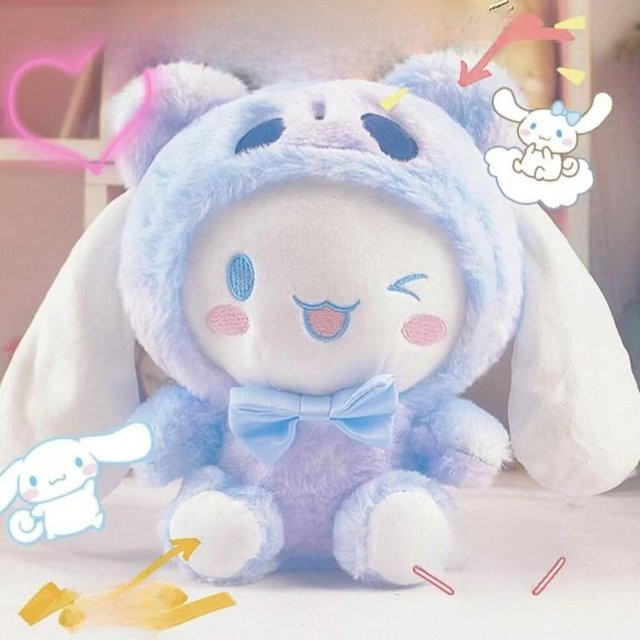 DewBloom Cinnamoroll Plüschtier, Sanrio, Weiß, Blau - Bild 1