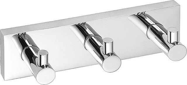 Brillantbad META Dreifachhaken aus Messing in Chrom poliert, B/H/T: 18,5 x 5,5 x 5,0 cm - Bild 1