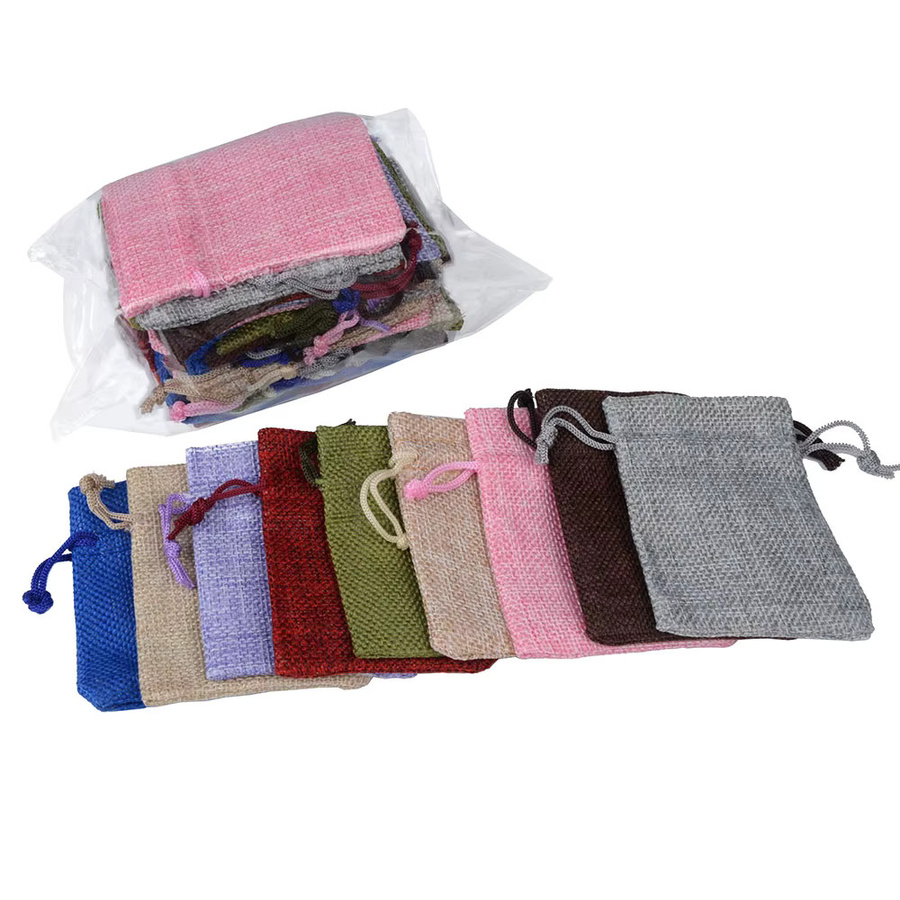 10 Stück Chanfar Sackleinen-Baumwollleinenbeutel in Multicolour, B/H: 10 x 14 cm - Bild 3