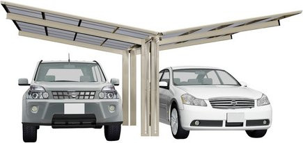 Ximax Doppelcarport Linea Typ 80 in Edelstahl-Look, B/T: 547,6 x 495,4 cm, silberfarben - Bild 3