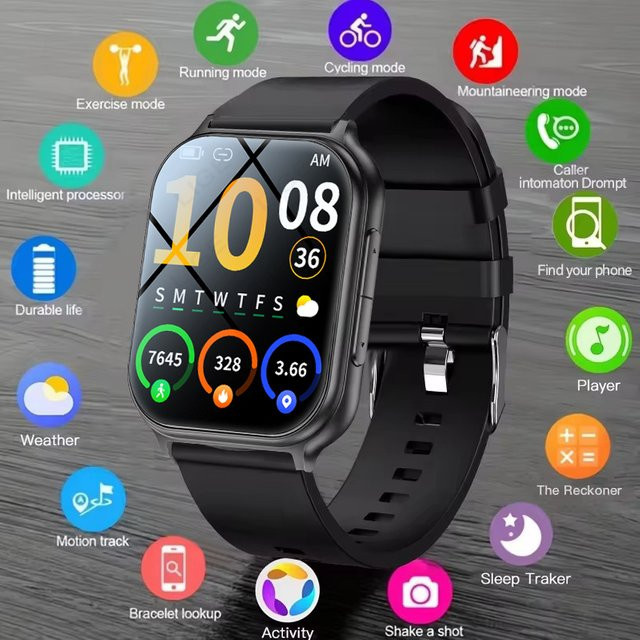 LIGE Smartwatch, Schwarz, Silikon, Unisex - Bild 1