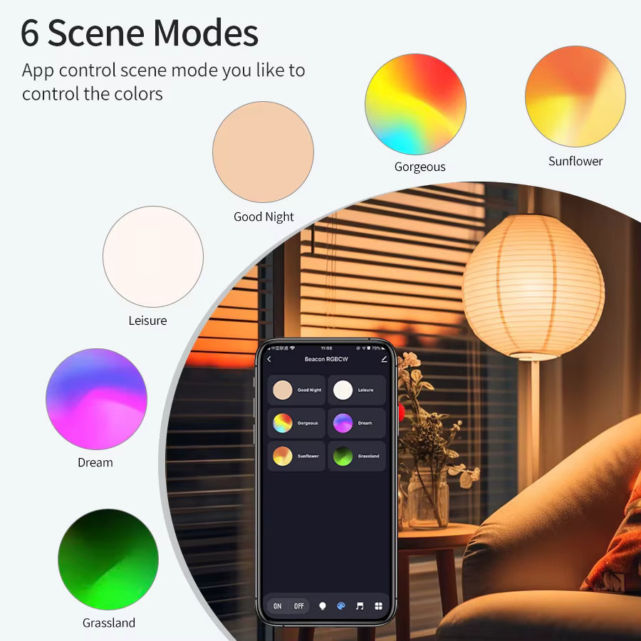 Tuya Bluetooth Smart LED-Lampe E27 9W mit App-Steuerung und Dimmfunktion in Weiß - Bild 2
