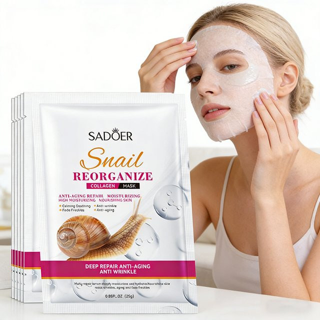 SADOER Schnecken-Kollagen Gesichtsmaske, 5 Stück, Unisex - Bild 1