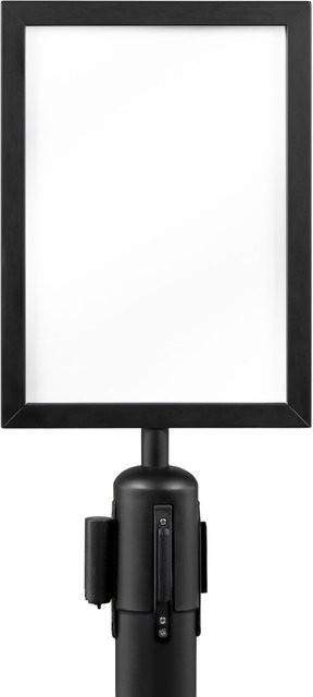 Securit A4 Plakathalter für ausziehbare Absperrständer in Schwarz inklusive Montageset, B/L/H/T: 21,5 x 0,85 x 46,5 x 0,85 cm - Bild 1