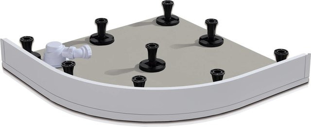 AICA Viertelkreis Runddusche Set mit Duschwanne und Armatur in Weiß, B/T: 90 x 90 cm - Bild 1