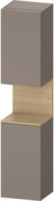 Duravit Hochschrank Qatego mit 2 Glastüren und LED-Beleuchtung, B/T/H: 40 x 36 x 176 cm, Weiß/Braun Matt - Bild 1