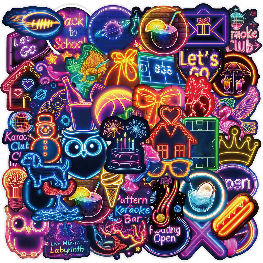 Charile Neonlicht-Cartoon-Aufkleber Set mit Graffiti-Sticker Motiv in Multicolour für DIY Schreibwaren und Koffer wasserfest - Bild 2