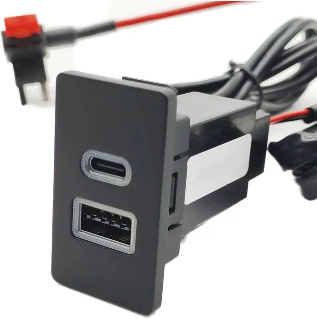 ShangDeLi USB Type-C Autoladegerät mit QC3.0 Schnellladefunktion und Audio-U-Disk-Anschluss für Toyota Corolla LC80 in Schwarz - Bild 1
