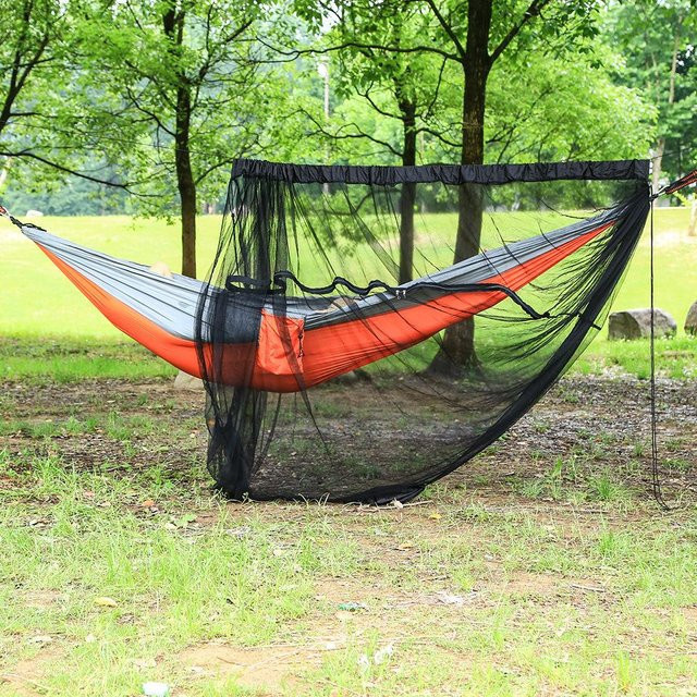 Wucifang Jewelry Anti-Mücken-Hängemattenabdeckung aus Polyester, abnehmbares 360-Grad-Schutznetz für Outdoor und Camping, Schwarz - Bild 1