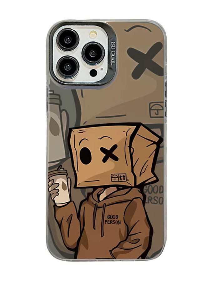 Karton Junge Handyhülle für iPhone 11 bis 16 Pro Max mit Laser Design in White und Multicolour aus PC und TPU - Bild 2