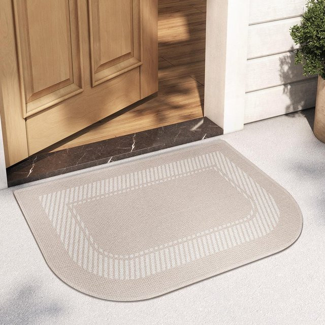 Nordische Bodenmatte Zwinger-Samt in Beige, schmutzabweisend und rutschfest, B/B: 50 x 80 cm - Bild 1