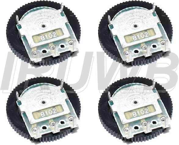 10 Stück Lautstärkeschalter-Scheiben B102 B502 B103 B203 B503 B104 für Radio MP3/MP4 Single Gear Dial Potentiometer in Schwarz von IRUWB - Bild 1