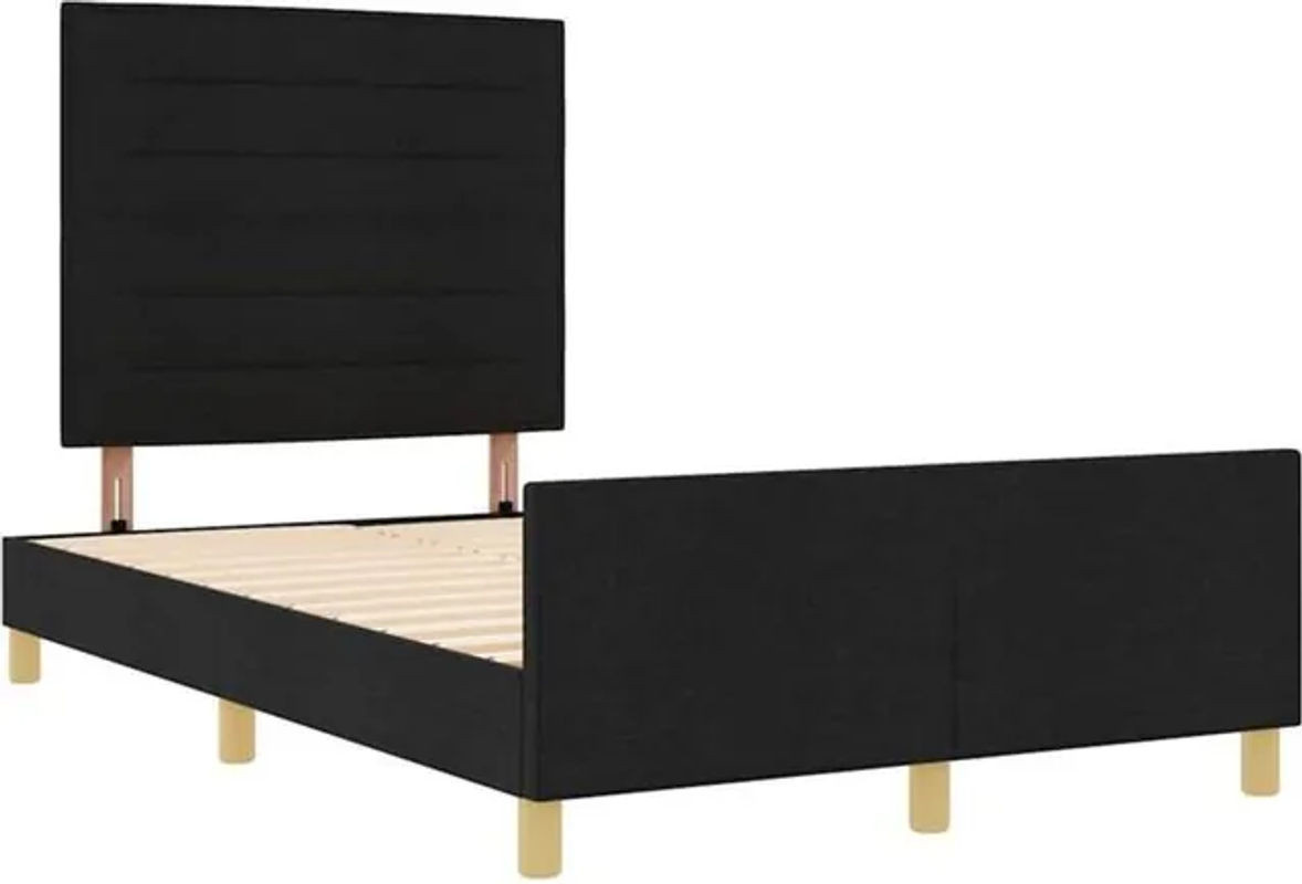 vidaXL Polsterbett in Schwarz aus Stoff, Modernes Bettgestell B: 140 cm, L: 200 cm - Bild 1