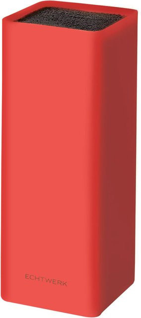 ECHTWERK Messerblock SQUARE quadratisch in Rot, B/T/H: 10 x 22 x 22 cm - Bild 1