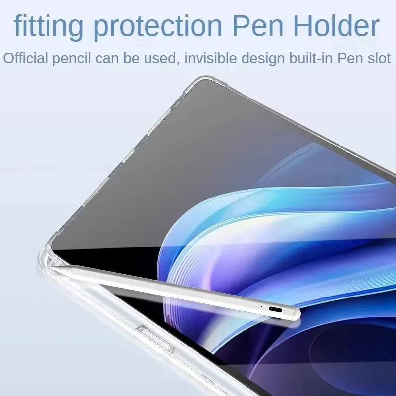Smart Fall Schutzhülle für Xiaomi Redmi Pad 2 Pro 12,1 Zoll 2025 mit magnetischem Standfuß und Stifthalter in Pink und Transparent - Bild 2