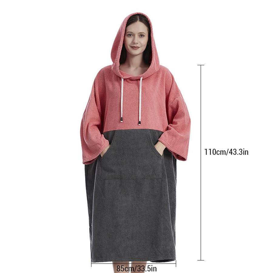 TOMTOP JMS Kapuzenhandtuch Poncho in See-Blau für Pool, Strand und Wassersport - Bild 5