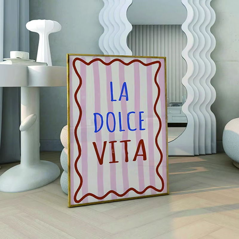 Moderne Leinwand mit La Dolce Vita Typografie in Rosa für deine Wandgestaltung - Bild 4