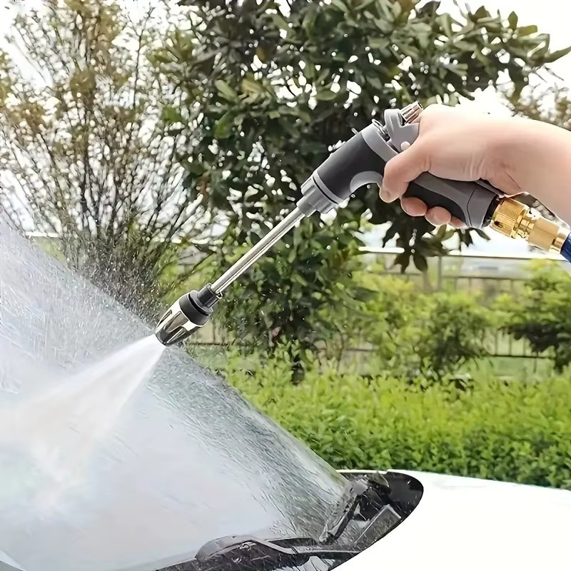 FLOWERS SPRAL Multifunktionsdüse mit ausziehbarem magischem Schlauch und Hochdruck-Sprühpistole in Schwarz oder Blau für Garten, Autowäsche und Haustierpflege - Bild 3