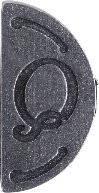 Aladine Siegel-Stempelplatte doppelseitig mit Buchstabe Q in Grau aus Metall - Bild 1