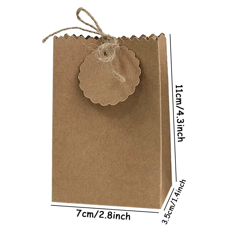 Retro Kraftpapier Geschenkboxen in Braun mit Seil für Hochzeiten, Geburtstage und Feiern (10 oder 20 Stück) - Bild 2
