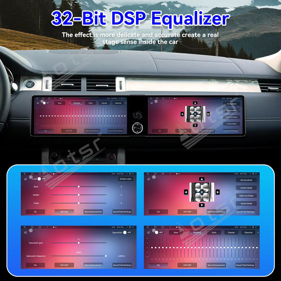 Aotsr Dual 12,3 Zoll Carplay Android 13.0 Autoradio mit GPS und Touchscreen für Range Rover Evoque L538 2012-2018 in Schwarz - Bild 2