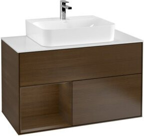 V&B Finion Waschtischunterschrank mit Wandbeleuchtung in Weiß, Breite: 100 cm, Tiefe: 50,1 cm, Höhe: 50,1 cm - Bild 1