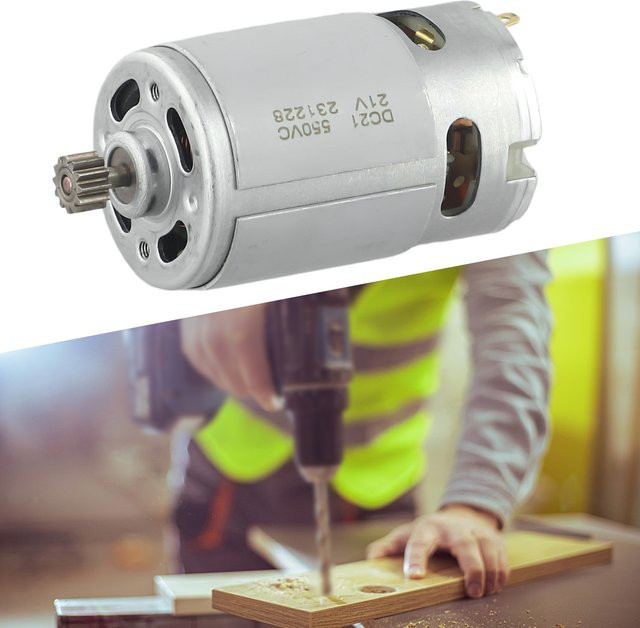VIBRATITE RS550 21V DC-Motor mit zwei Geschwindigkeiten und 12 Zähnen in Silber für Hochgeschwindigkeits-Hochdrehmoment-Anwendungen und Elektrowerkzeuge - Bild 1