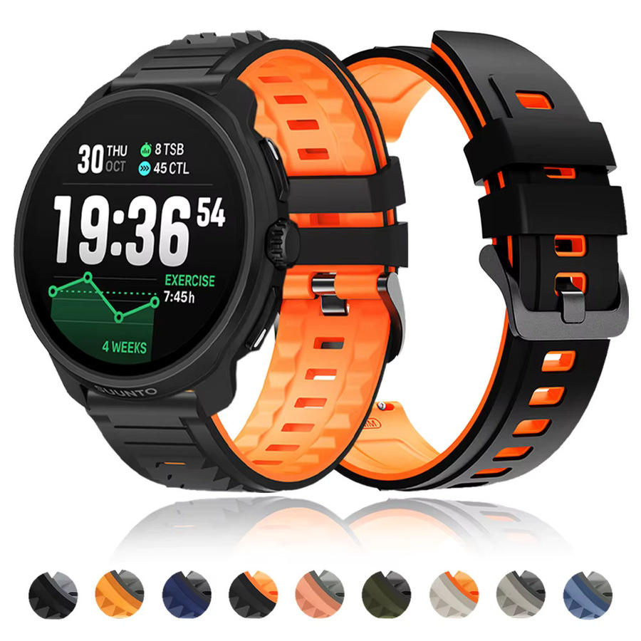 COROS Uhrenarmband Silikon, Schwarz, Unisex, 22 mm - Bild 6
