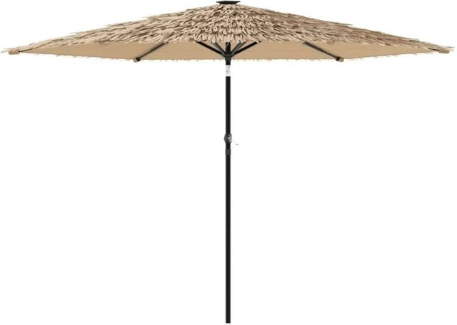 vidaXL Sonnenschirm mit LED und Stahlmast in Braun, B/T/H: 288 x 288 x 225 cm - Bild 1