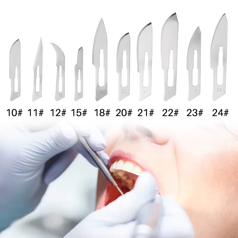 100 Stück chirurgische Klingen aus Kohlenstoffstahl von muduoban in Silber für Zahnchirurgie, Schnitzarbeiten und Reparaturen - Bild 2