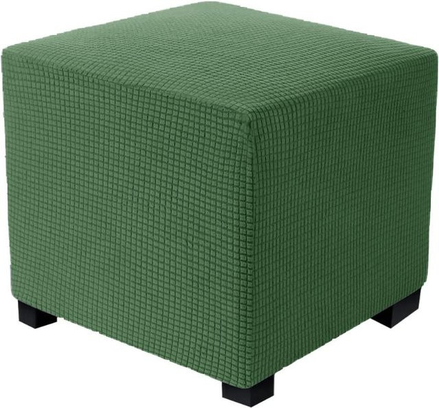 SuJiu Stretch-Schonbezug aus Jacquard für Hocker und Ottomane, Farbe: Grün - Bild 1