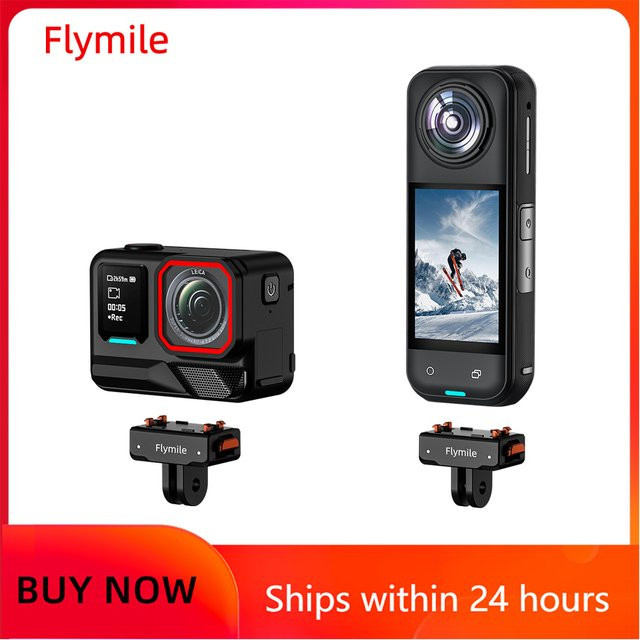 Flymile Quick Release Base Magnetischer Halterungsadapter für Insta360 X5 und Ace Pro 2 in Schwarz - Bild 1