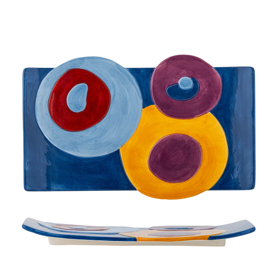 Bloomingville Keramiktablett Polivia mit grafischem Muster in Mehrfarbig, B: 30 cm, T: 19 cm - Bild 1