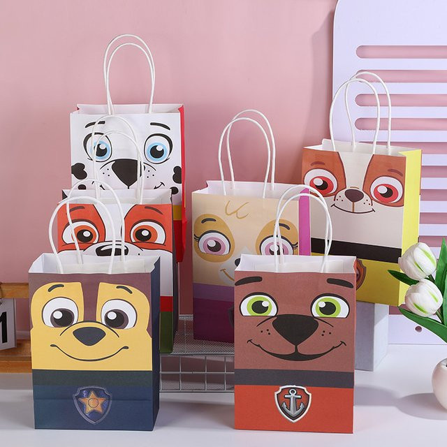 Paw Patrol Cartoon Kraftpapiertüte für Süßigkeiten und Geschenke, Mehrfarbig - Bild 1