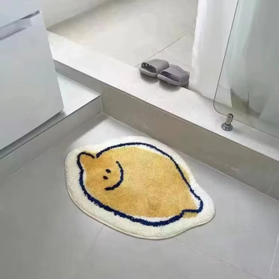 VIKAMA Faux Kaschmir Arc Bodenmatte in Gelb mit Kinder-Motiv für Wohnzimmer, Schlafzimmer oder Flur - Bild 1